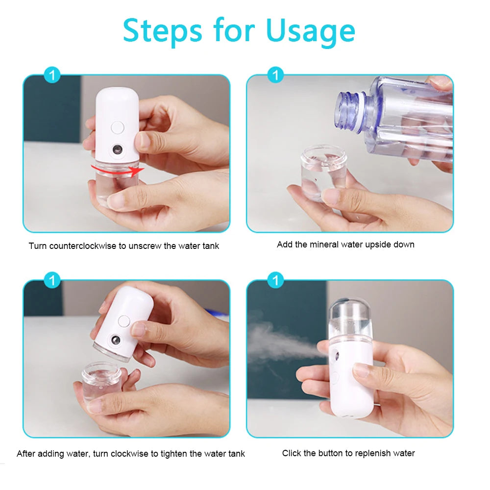 Brumisateur Nano Visage USB — Hydratation Instantanée & Soin de la Peau