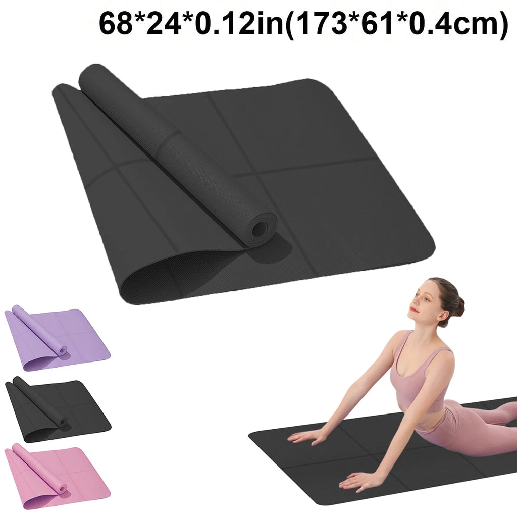 Tapis de Yoga & Fitness 4mm — Antidérapant, Confortable, 6 Couleurs