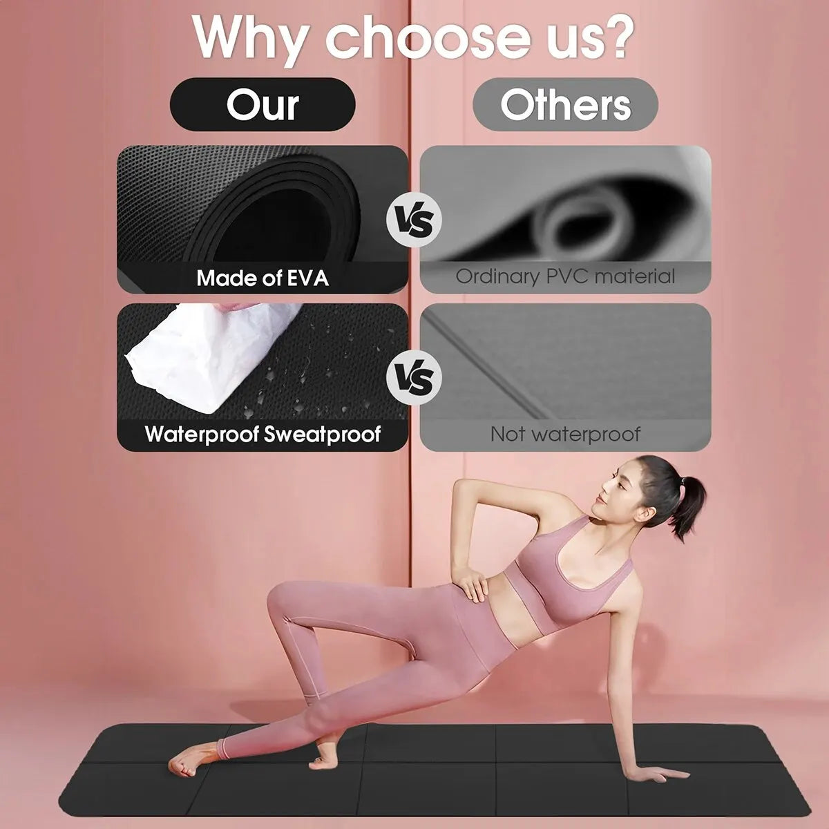 Tapis de Yoga & Fitness 4mm — Antidérapant, Confortable, 6 Couleurs